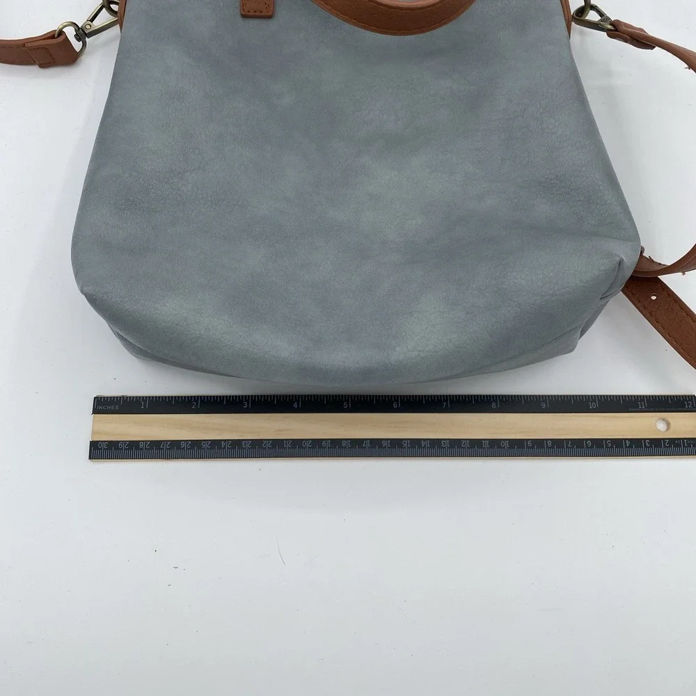 Antik Kraft Bree Crossbody Gray Blue Hand Bag Women's Double Handle Purse
